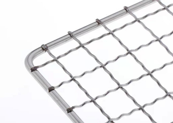 304 fil serti par replis intermédiaire Mesh Galvanized For Barbecue Grill