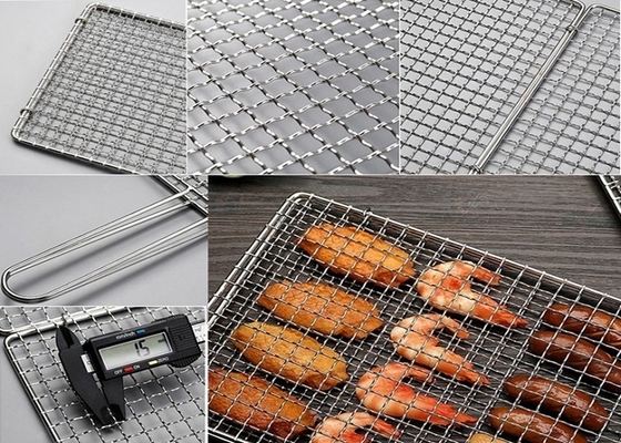 304 fil serti par replis intermédiaire Mesh Galvanized For Barbecue Grill