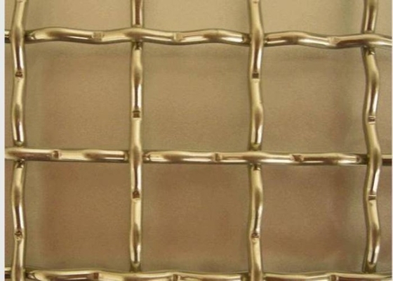 Maille en laiton en laiton décorative en métal de Mesh Screen Square Hole Crimped