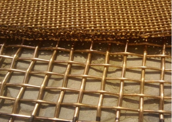 Maille en laiton en laiton décorative en métal de Mesh Screen Square Hole Crimped