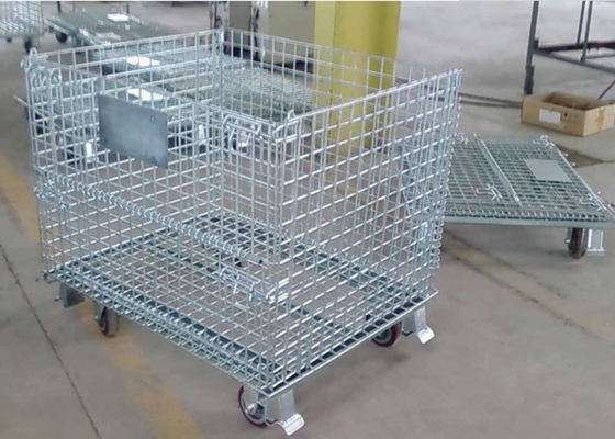 Fil soudé pliable de perforation rectangulaire Mesh Turnover Box For Warehouse/atelier