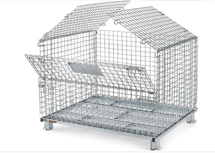 Fil soudé pliable de perforation rectangulaire Mesh Turnover Box For Warehouse/atelier